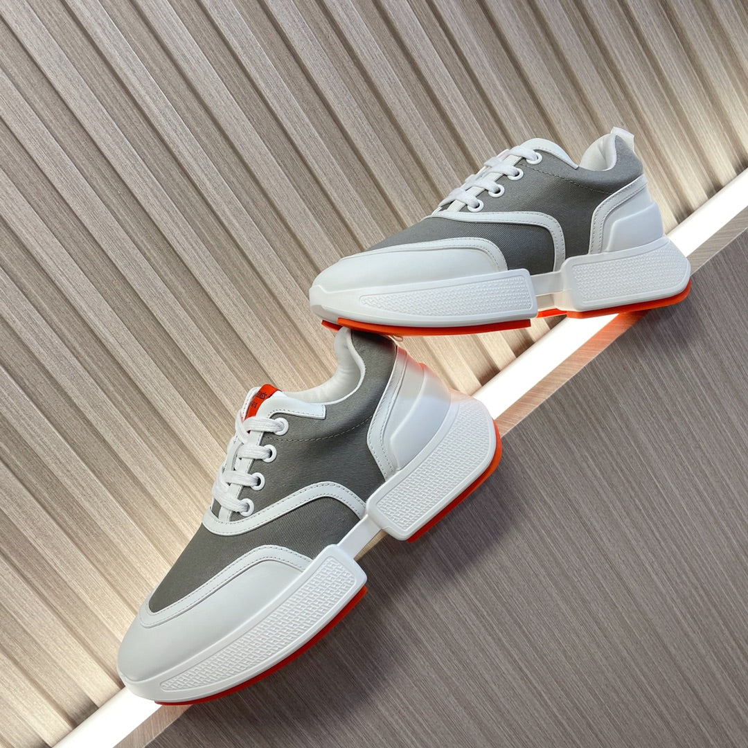 GIGA SNEAKER GRAY MIX WHITE CALFSKIN - 35