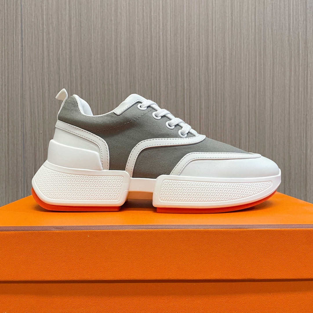 GIGA SNEAKER GRAY MIX WHITE CALFSKIN - 35