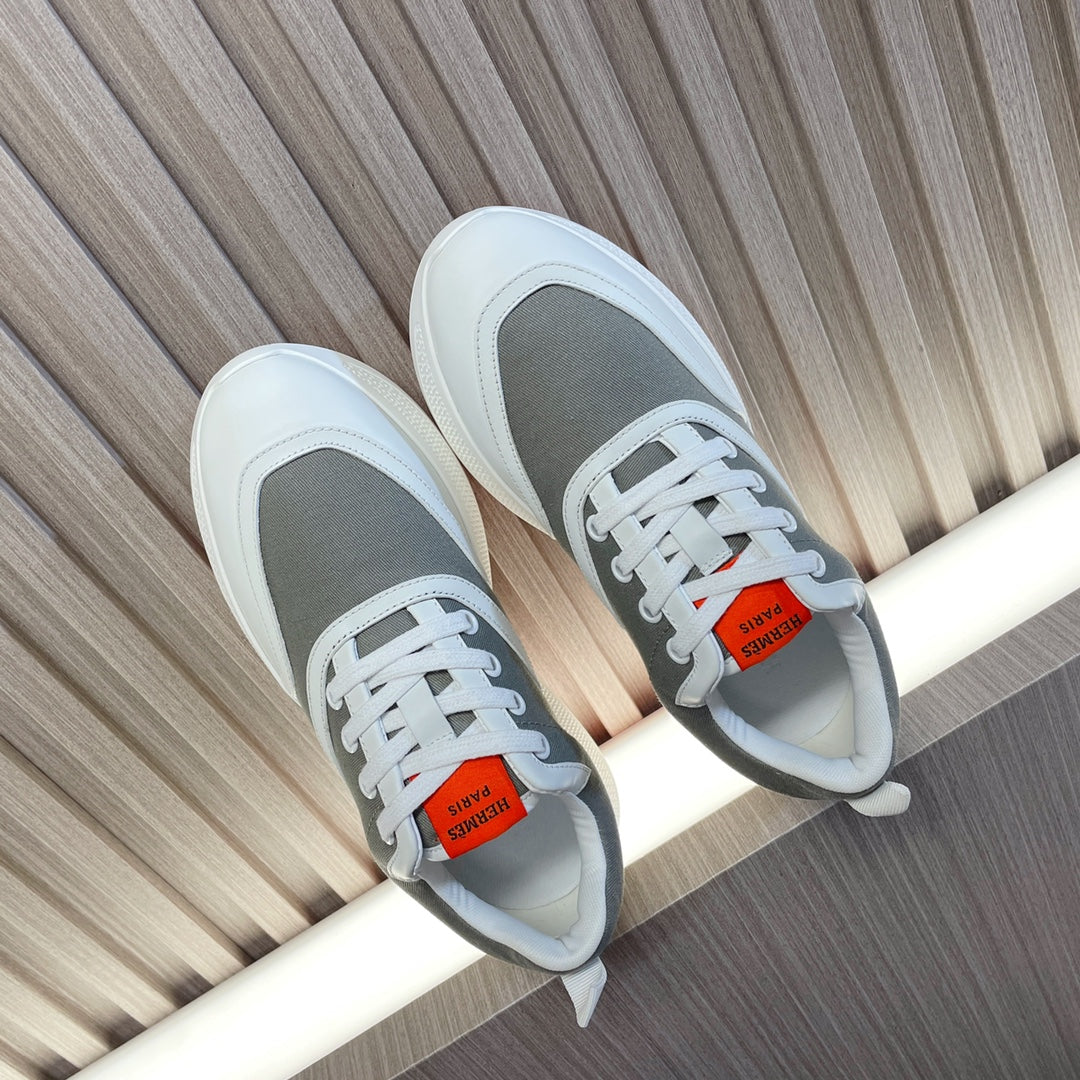 GIGA SNEAKER GRAY MIX WHITE CALFSKIN - 35