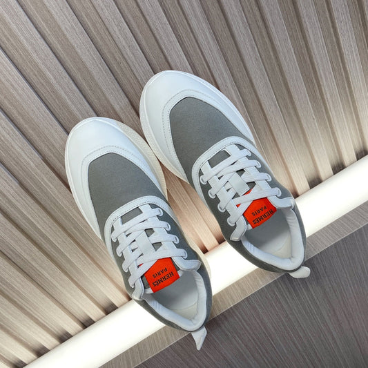GIGA SNEAKER СІРИЙ МІКС БІЛА ТЕЛЯЧА ШКІРА - 35