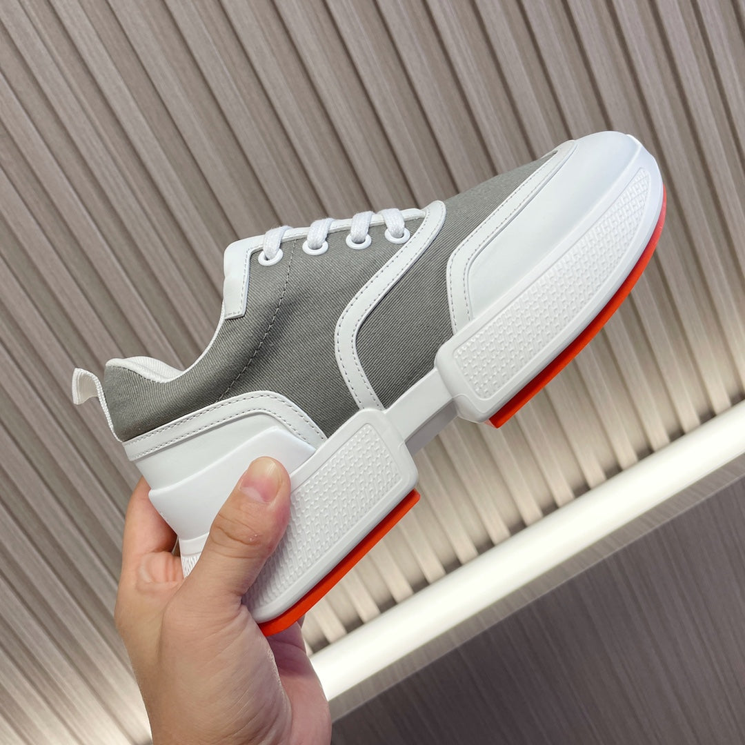 GIGA SNEAKER GRAY MIX WHITE CALFSKIN - 35