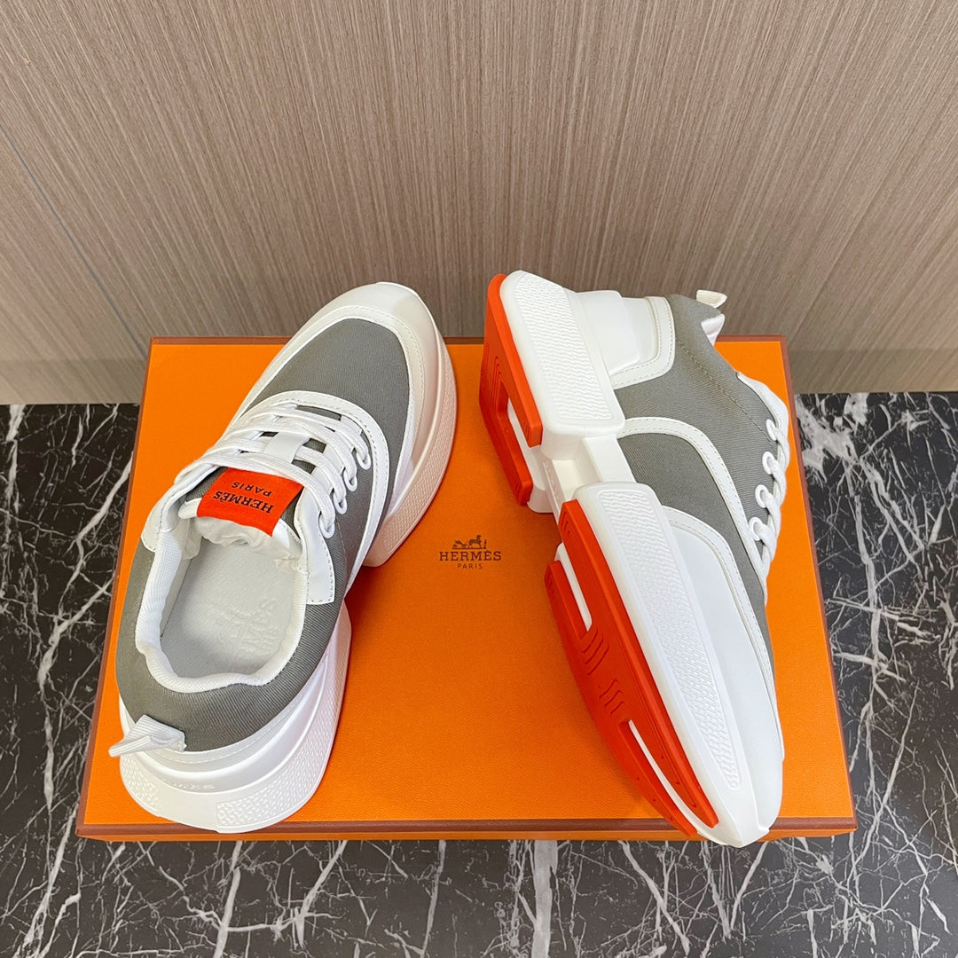 GIGA SNEAKER GRAY MIX WHITE CALFSKIN - 35