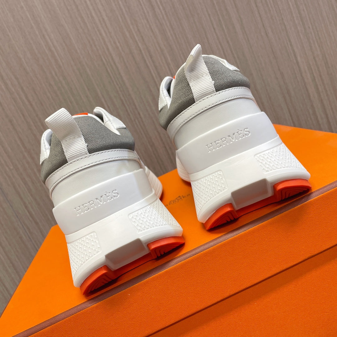 GIGA SNEAKER GRAY MIX WHITE CALFSKIN - 35