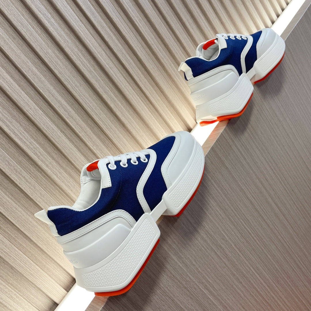 GIGA SNEAKER NAVY MIX WHITE CALFSKIN - 35