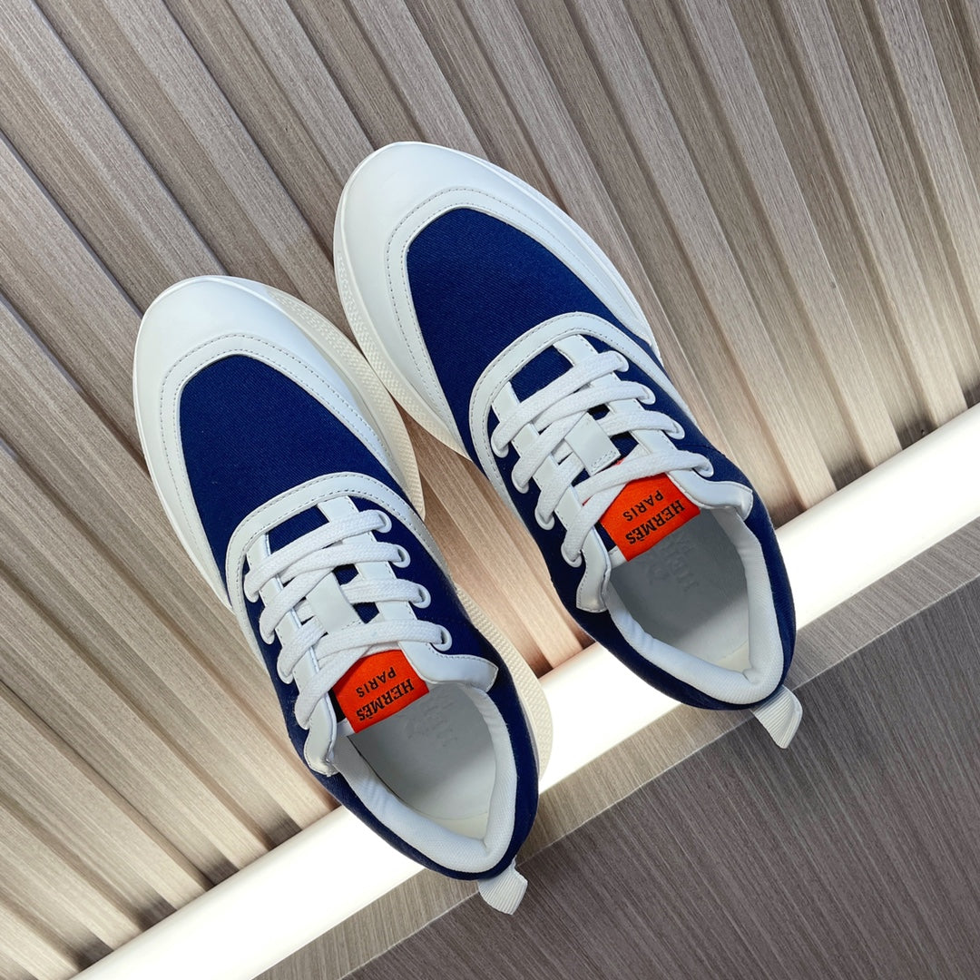 GIGA SNEAKER NAVY MIX WHITE CALFSKIN - 35