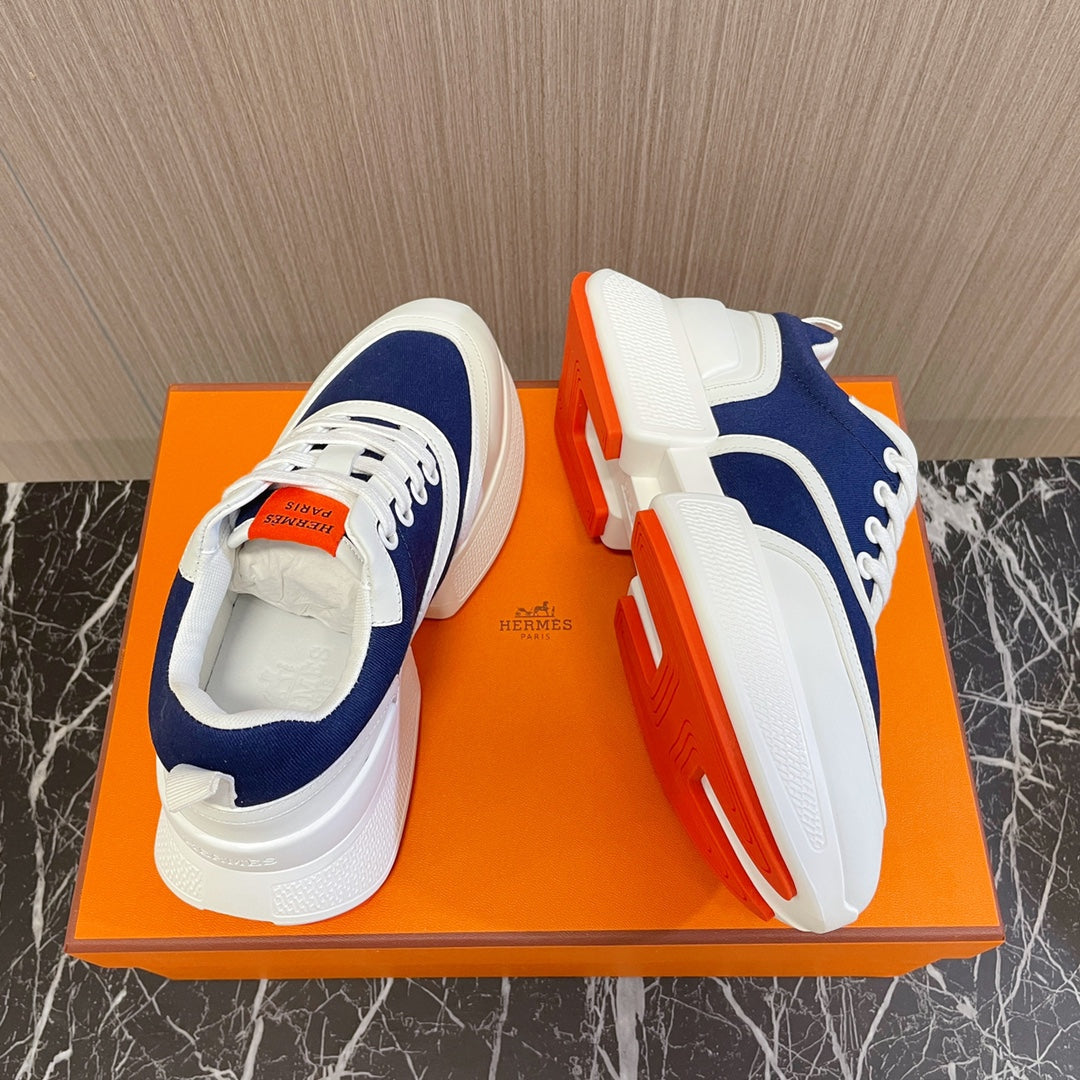 GIGA SNEAKER NAVY MIX WHITE CALFSKIN - 35