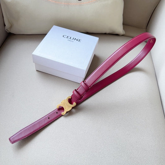 Medium Triomphe Belt 25mm Wine Calfskin Ghw - 30