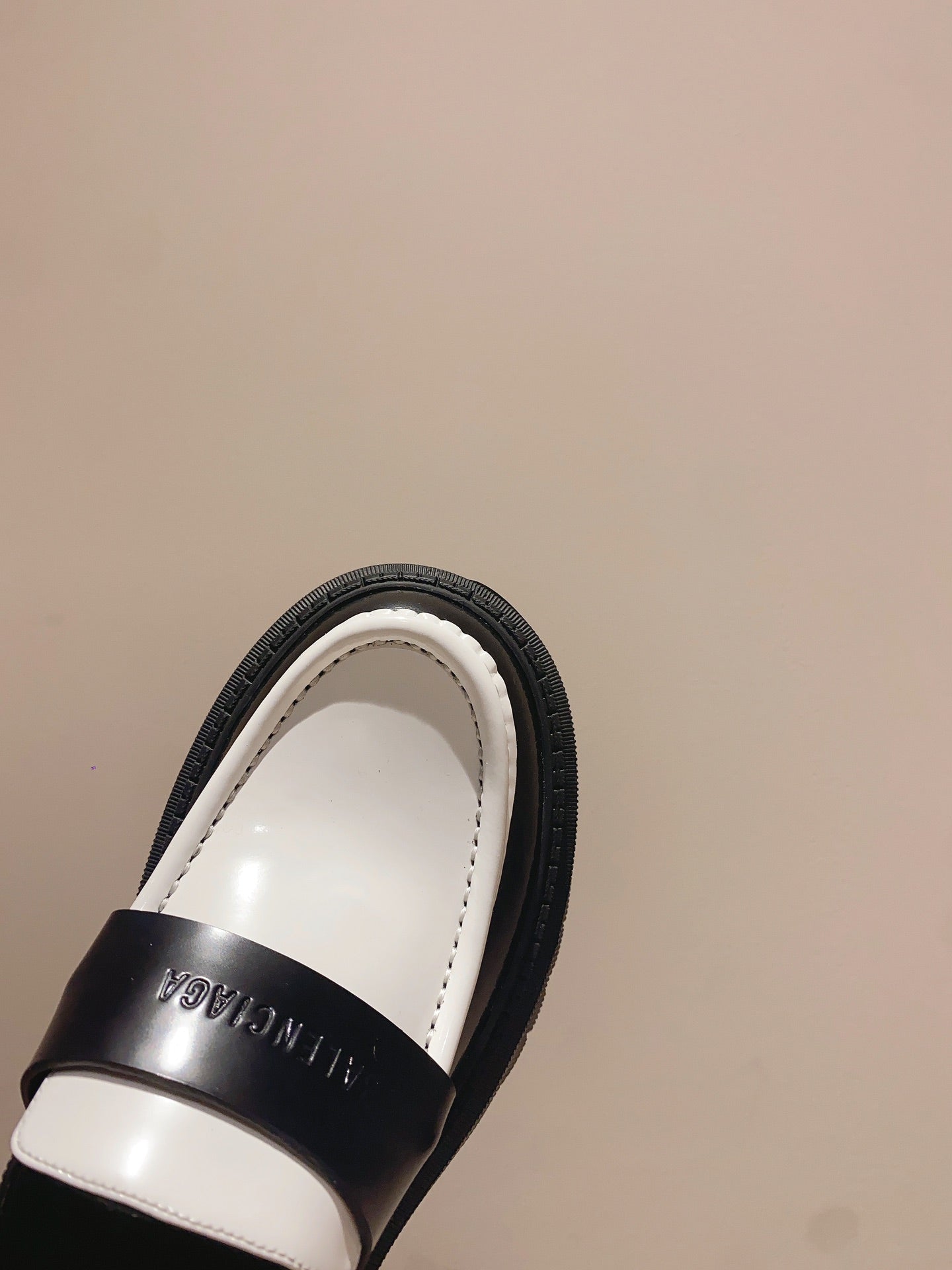 BALENCIAGA 25S LOAFERS IN BLACK MIX WHITE CALFSKIN - 35