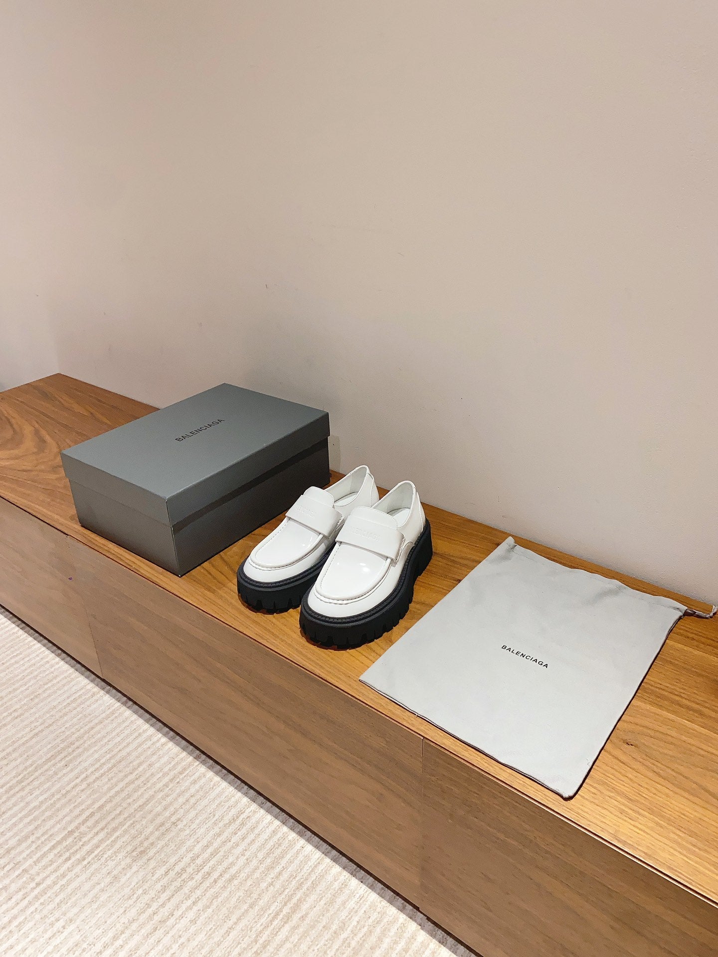 BALENCIAGA 25S LOAFERS IN WHITE CALFSKIN - 35