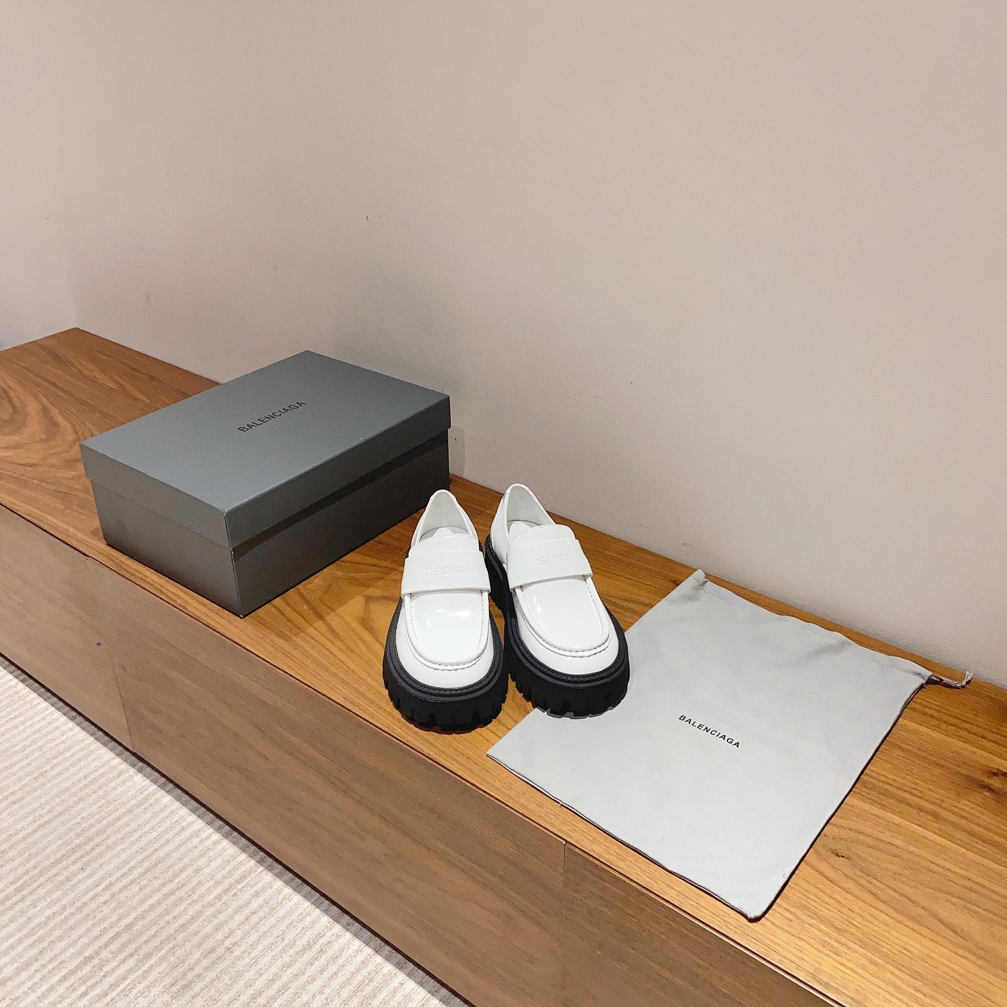 BALENCIAGA 25S LOAFERS IN WHITE CALFSKIN - 35