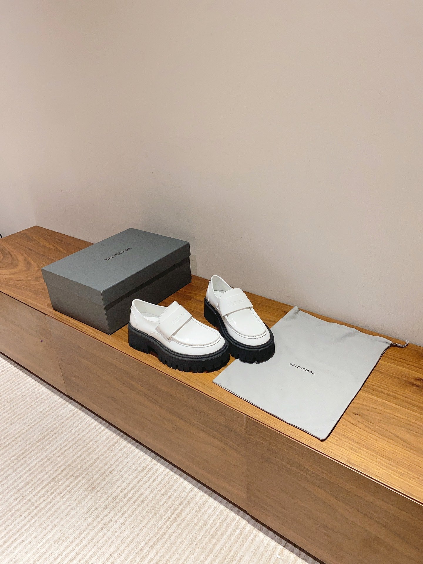BALENCIAGA 25S LOAFERS IN WHITE CALFSKIN - 35