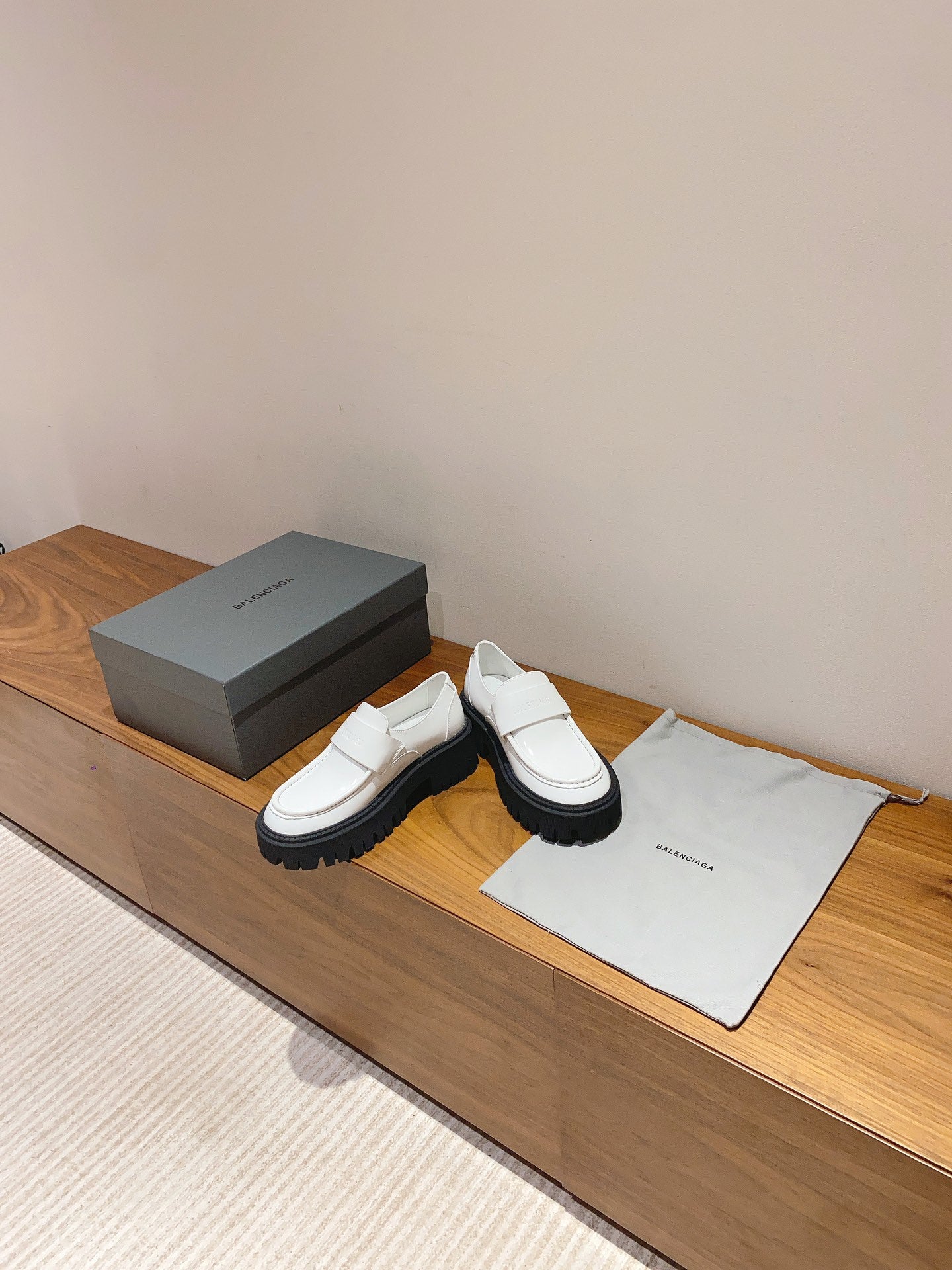 BALENCIAGA 25S LOAFERS IN WHITE CALFSKIN - 35