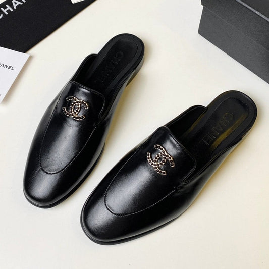 FLAT MULE IN BLACK LAMBSKIN 983818 - 35