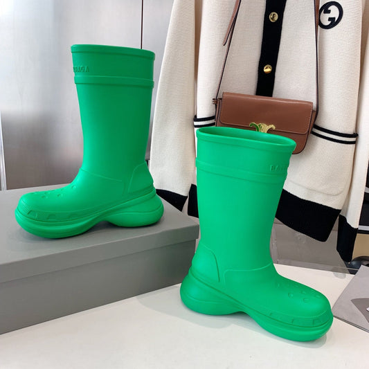 CROCS BOOTS IN GREEN RUBBER - 35