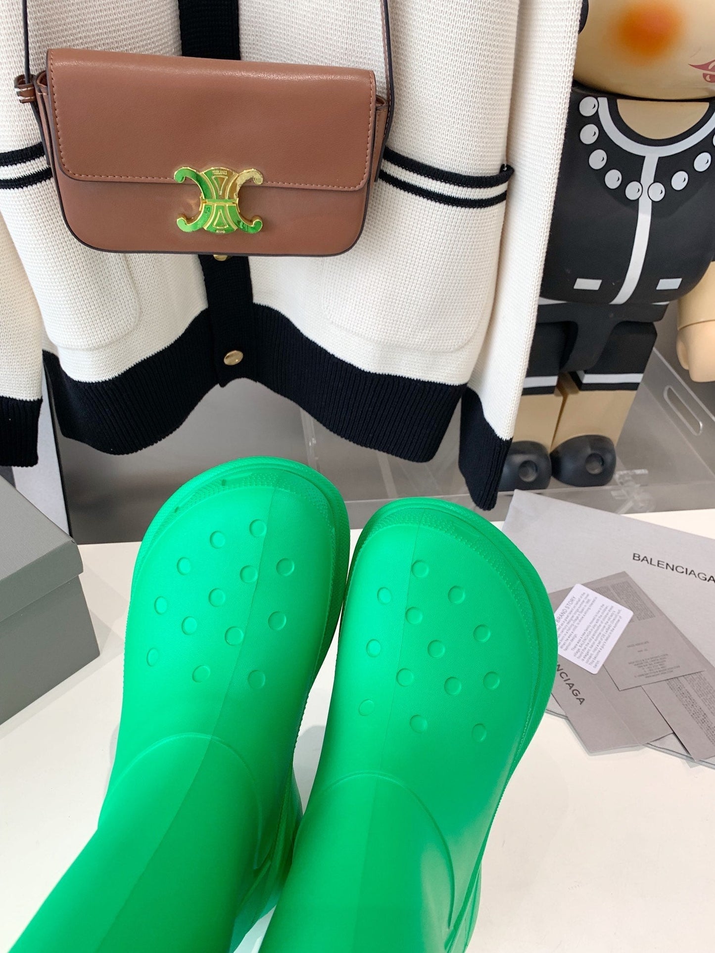 CROCS BOOTS IN GREEN RUBBER - 35