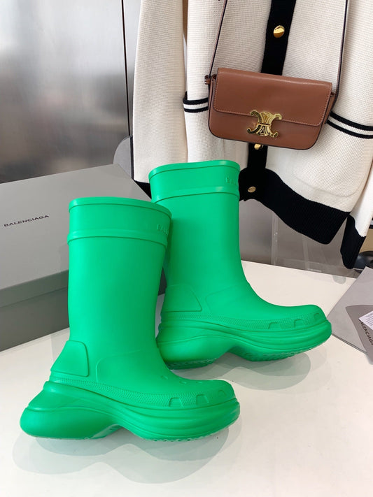 CROCS BOOTS IN GREEN RUBBER - 35