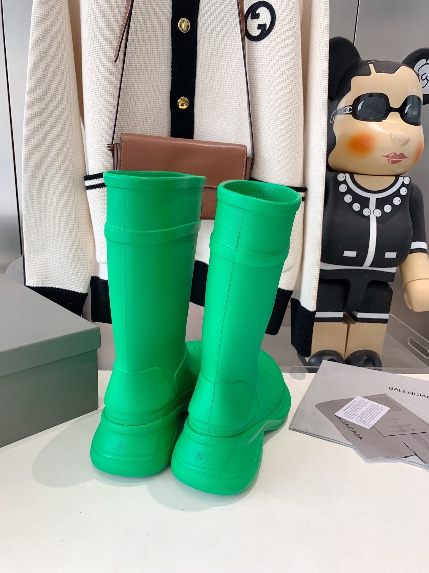 CROCS BOOTS IN GREEN RUBBER - 35