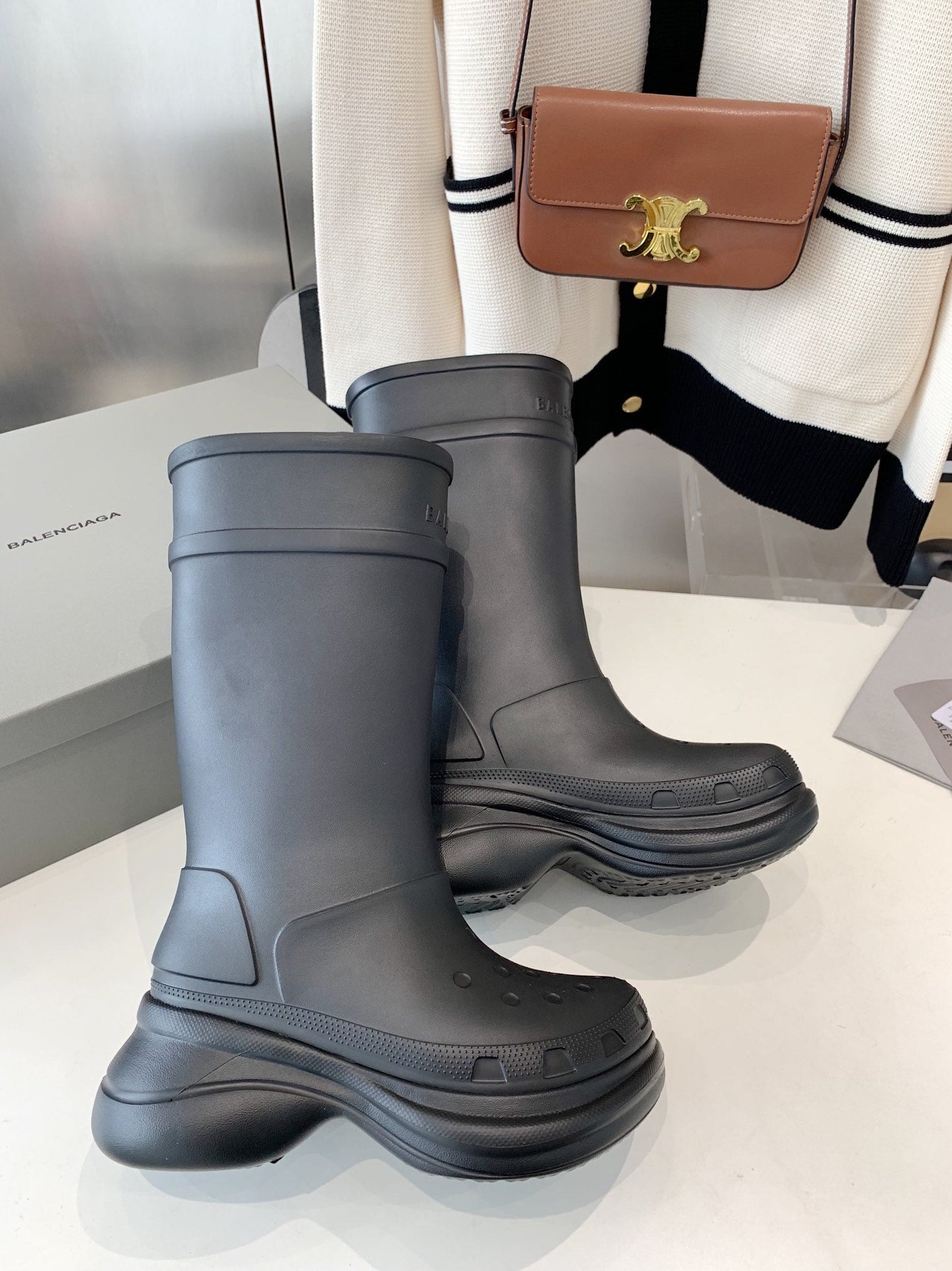 CROCS BOOTS IN BLACK RUBBER - 35