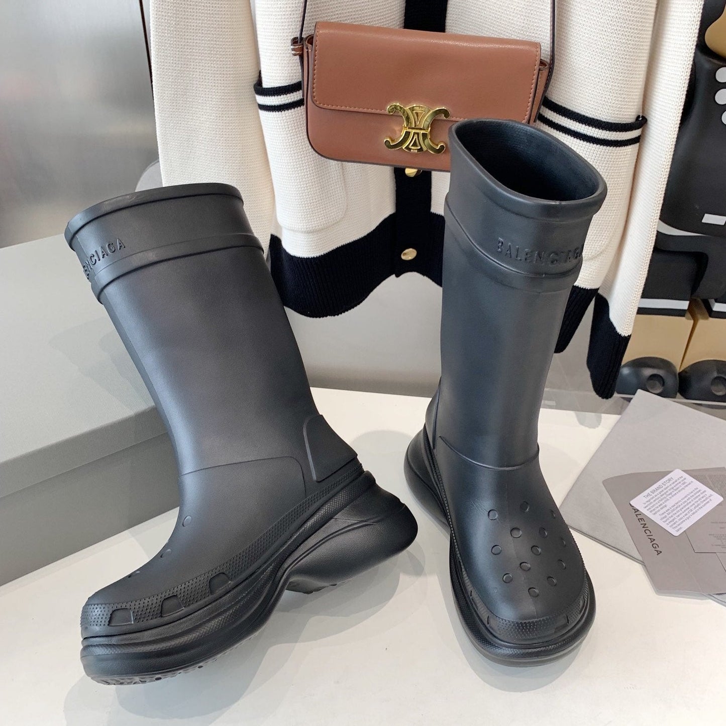 CROCS BOOTS IN BLACK RUBBER - 35