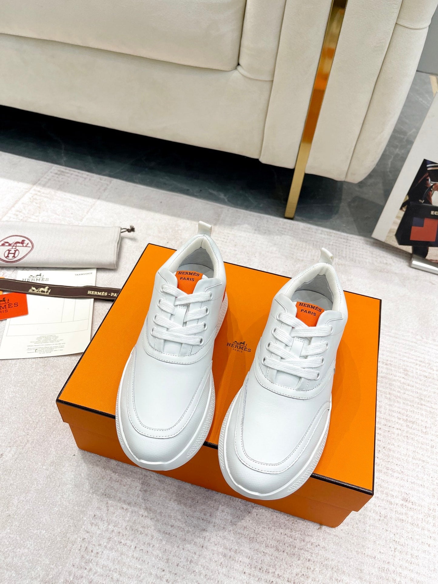 GIGA SNEAKER IN WHITE STITCHED MESH AND CALFSKIN - 35