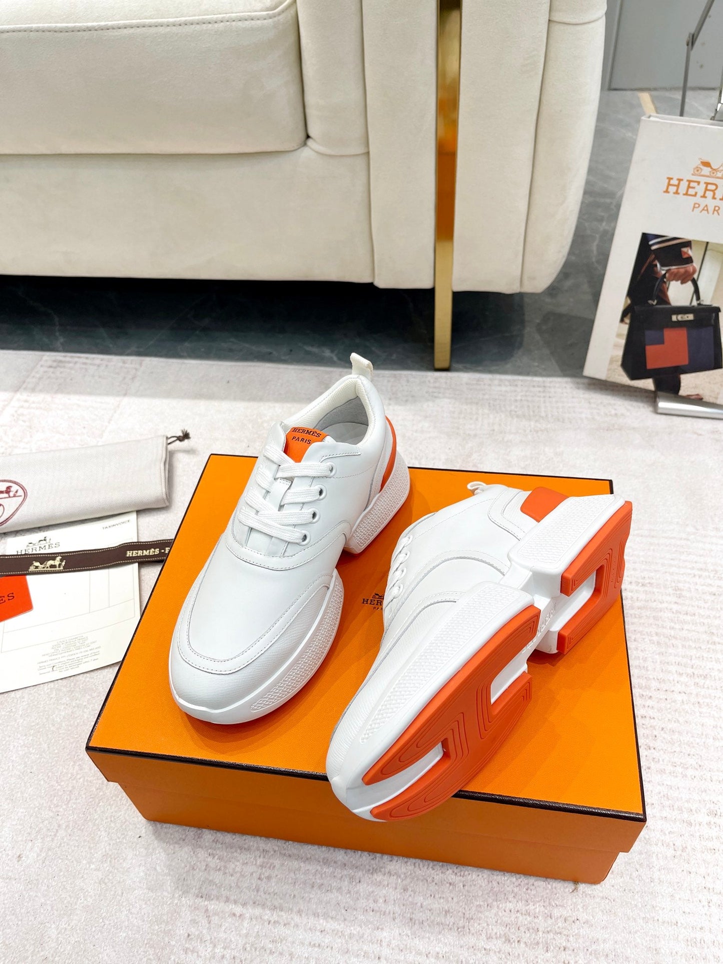 GIGA SNEAKER IN WHITE STITCHED MESH AND CALFSKIN - 35