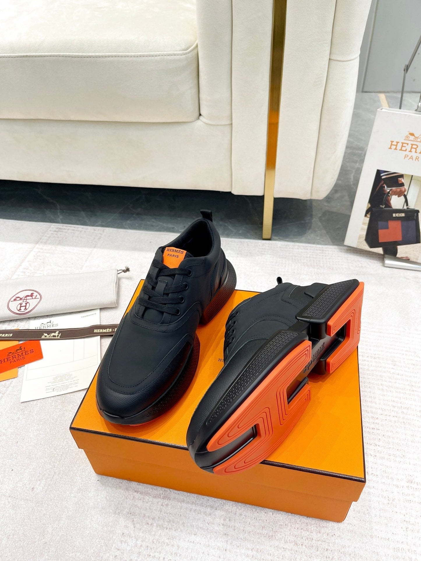 GIGA SNEAKER IN FULL BLACK STITCHED MESH AND CALFSKIN - 35
