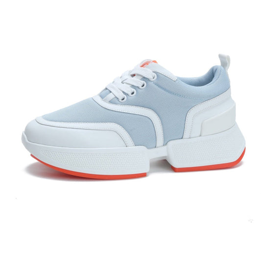 GIGA SNEAKER IN POWDER BLUE STITCHED MESH AND WHITE CALFSKIN - 35