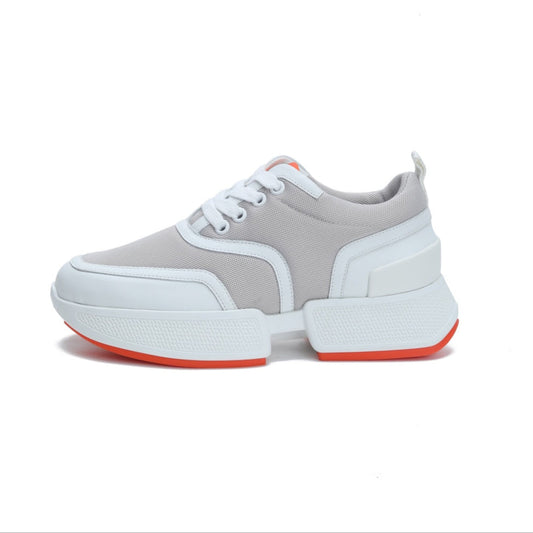 GIGA SNEAKER IN HARBOR GRAY STITCHED MESH AND WHITE CALFSKIN - 35