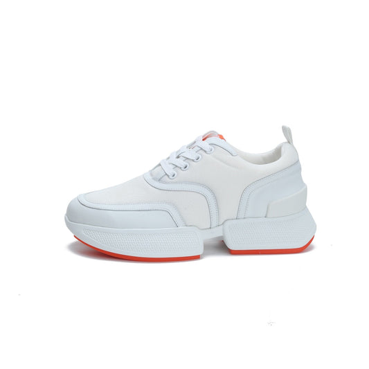 GIGA SNEAKER IN WHITE CREAM STITCHED MESH AND CALFSKIN - 35