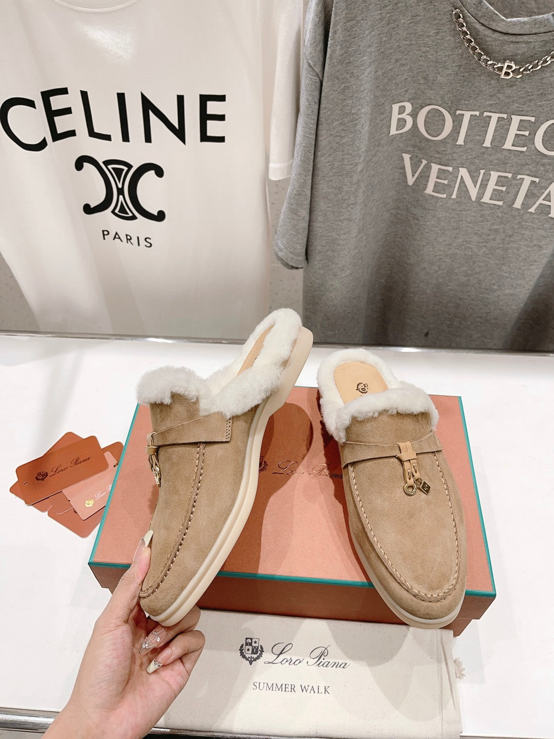 LP CHARMS WALK BABOUCHE LOAFERS CAMEL FLEECE - 35