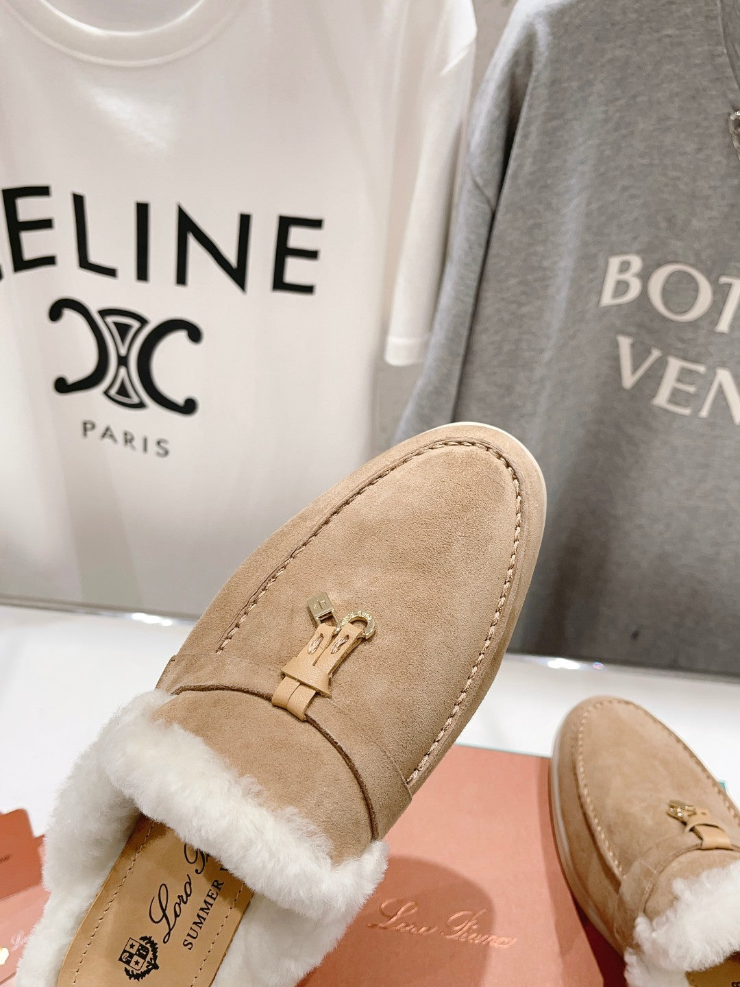 LP CHARMS WALK BABOUCHE LOAFERS CAMEL FLEECE - 35
