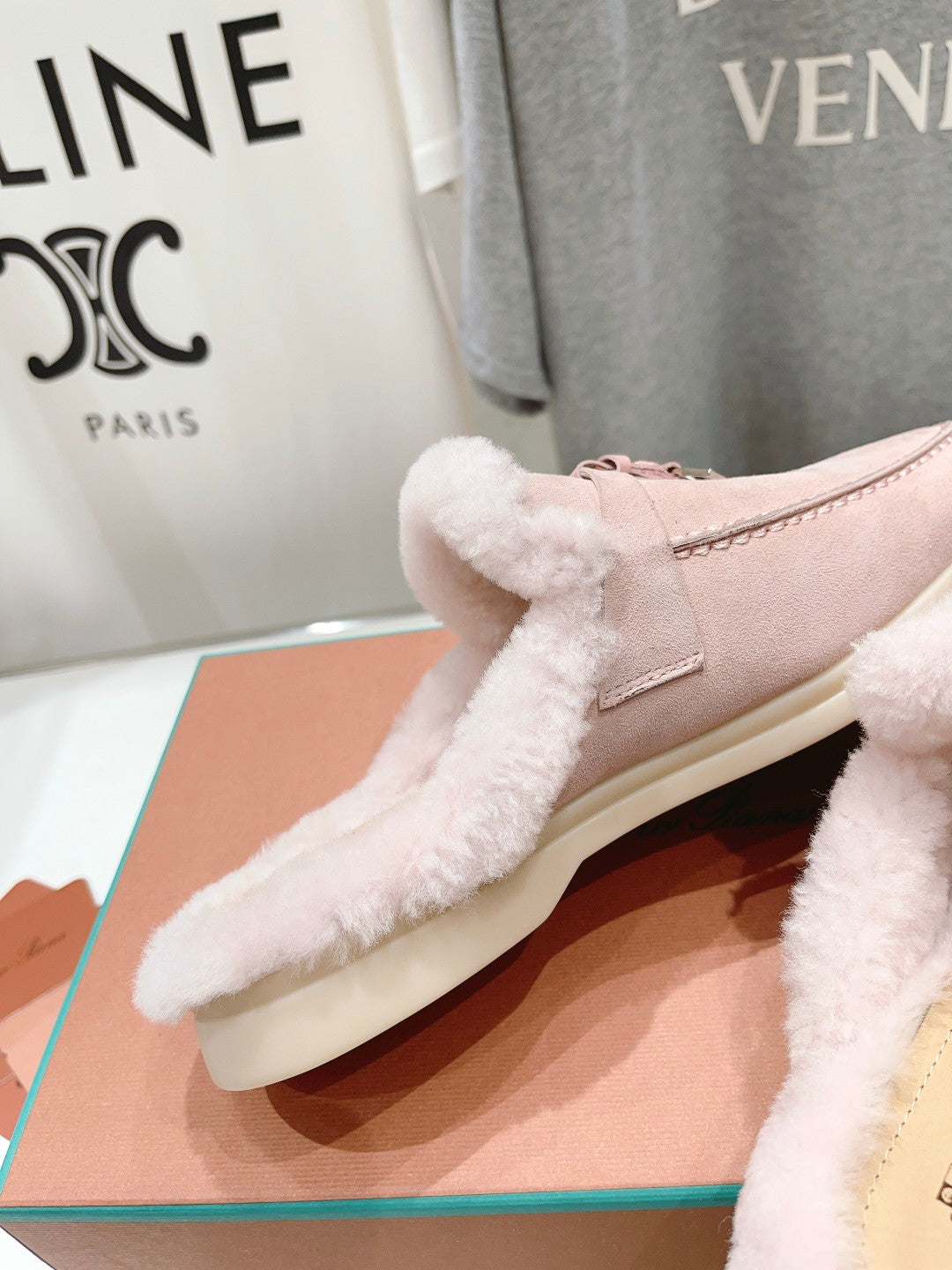 LP CHARMS WALK BABOUCHE LOAFERS LIGHT PINK FLEECE - 35
