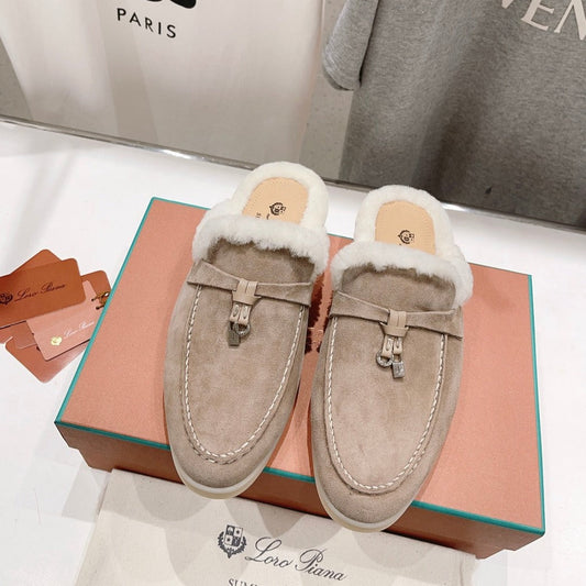 LP CHARMS WALK BABOUCHE LOAFERS PEANUT FLEECE - 35