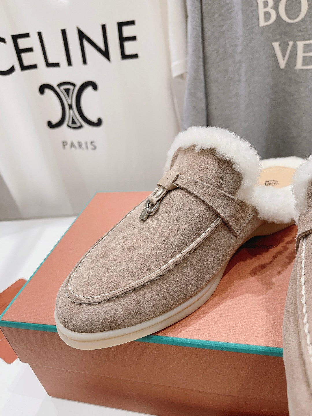 LP CHARMS WALK BABOUCHE LOAFERS PEANUT FLEECE - 35