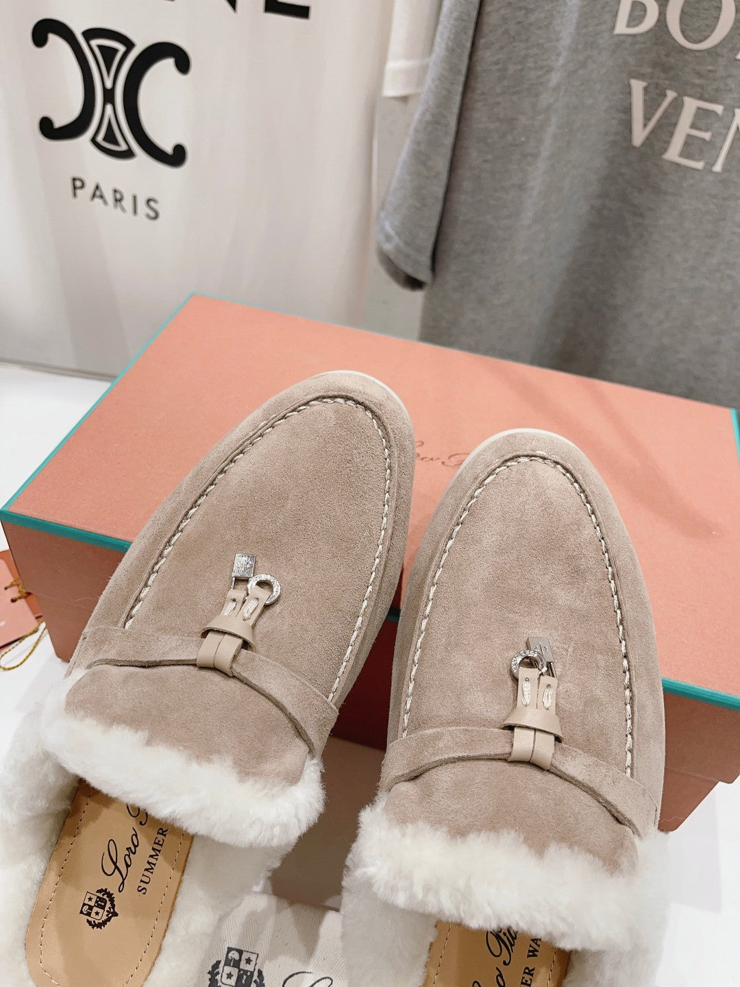 LP CHARMS WALK BABOUCHE LOAFERS PEANUT FLEECE - 35