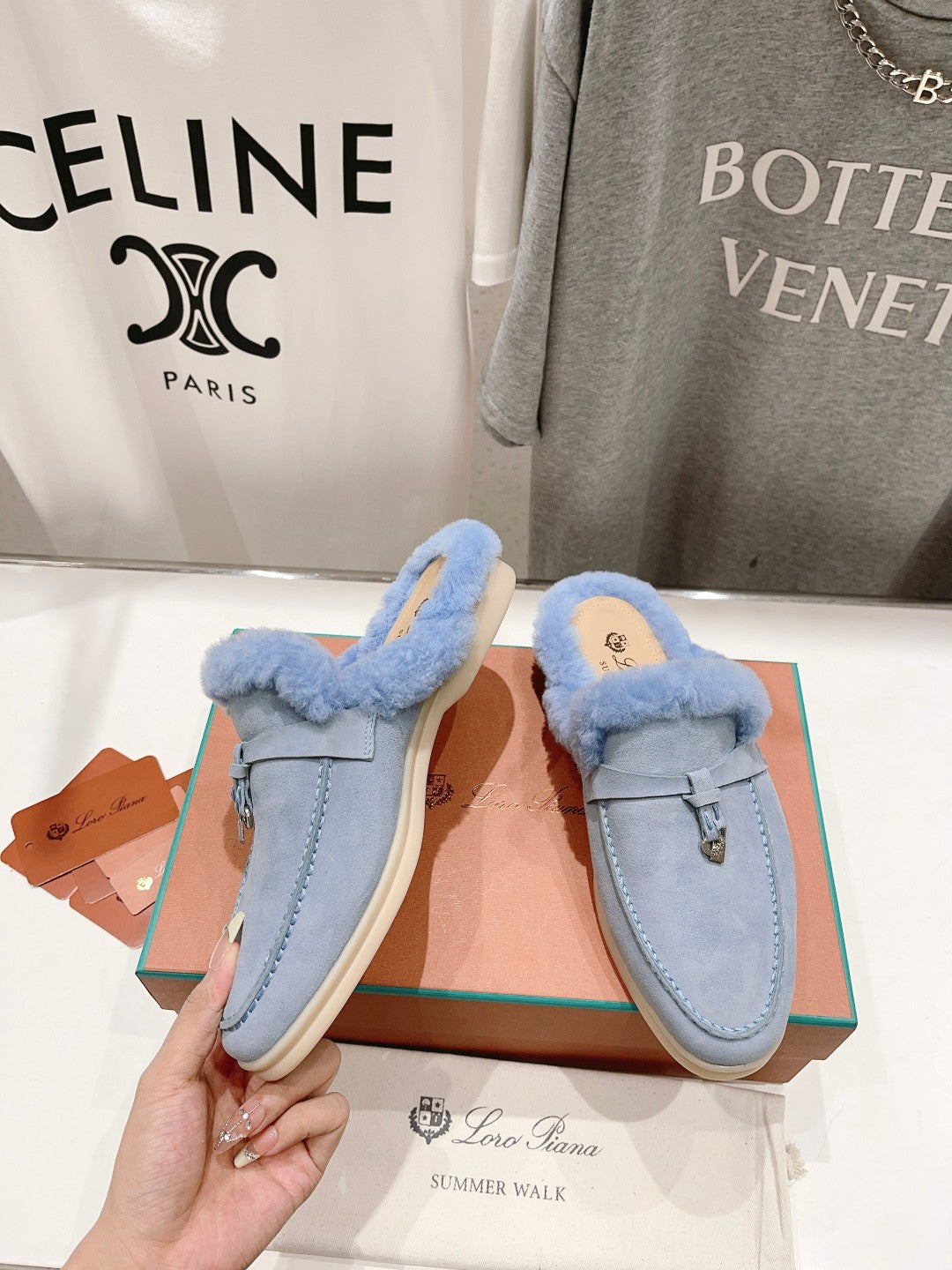 LP CHARMS WALK BABOUCHE LOAFERS SAPPHIRE FLEECE - 35