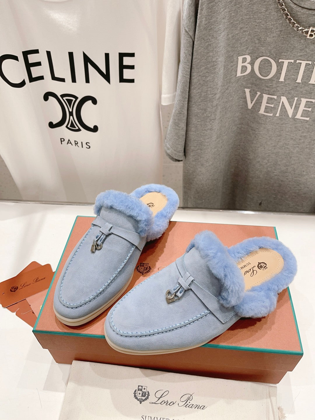 LP CHARMS WALK BABOUCHE LOAFERS SAPPHIRE FLEECE - 35
