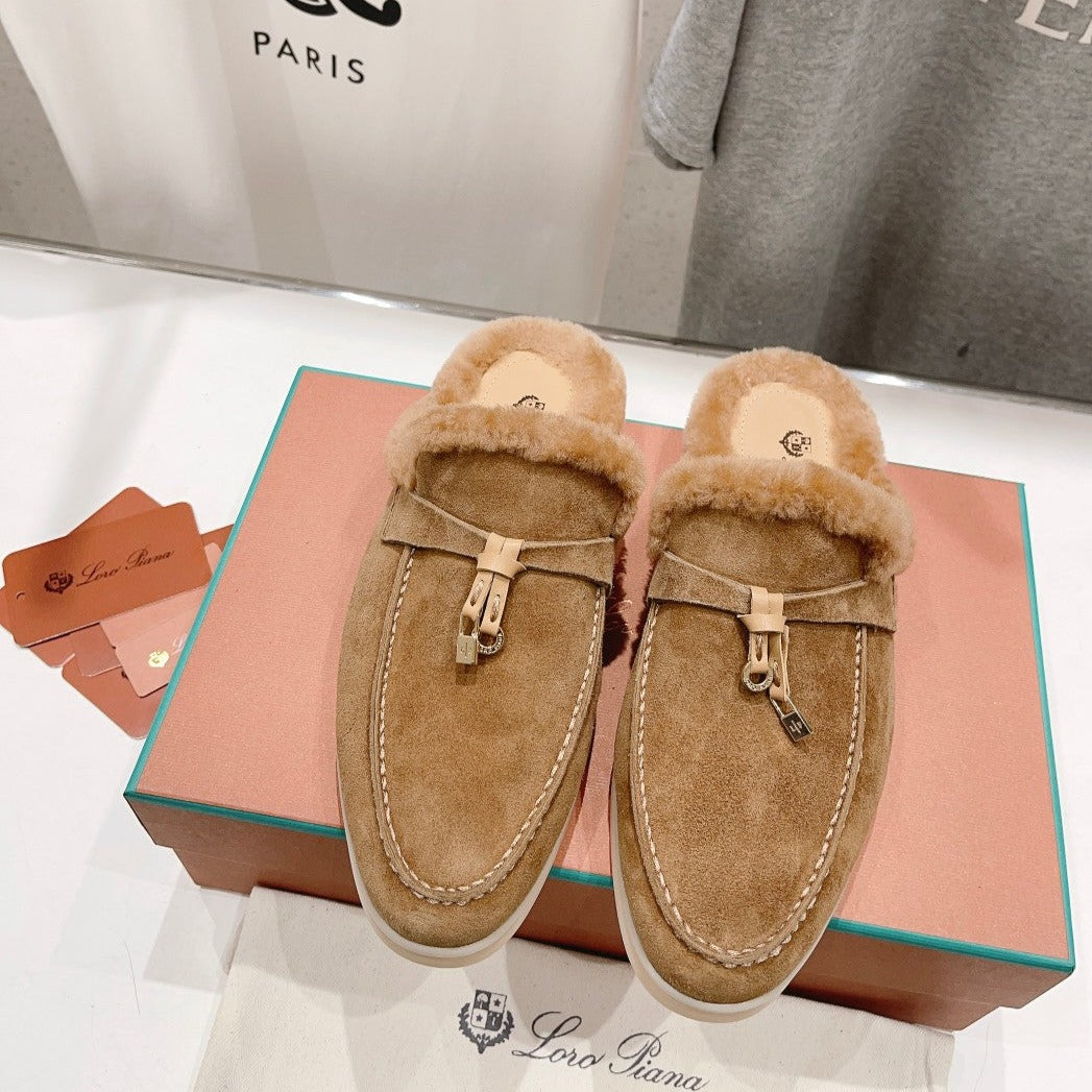 LP CHARMS WALK BABOUCHE LOAFERS TAWNY FLEECE - 35