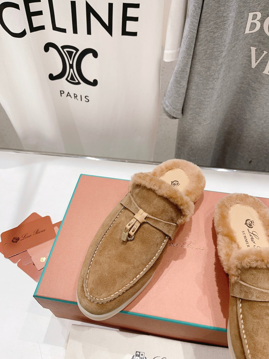 LP CHARMS WALK BABOUCHE LOAFERS TAWNY FLEECE - 35