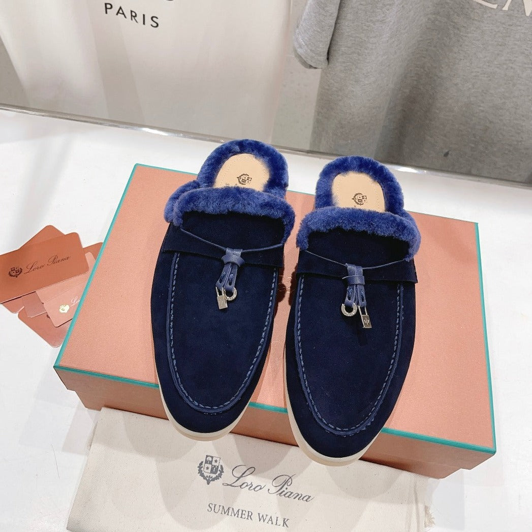 LP CHARMS WALK BABOUCHE LOAFERS INDIGO FLEECE - 35
