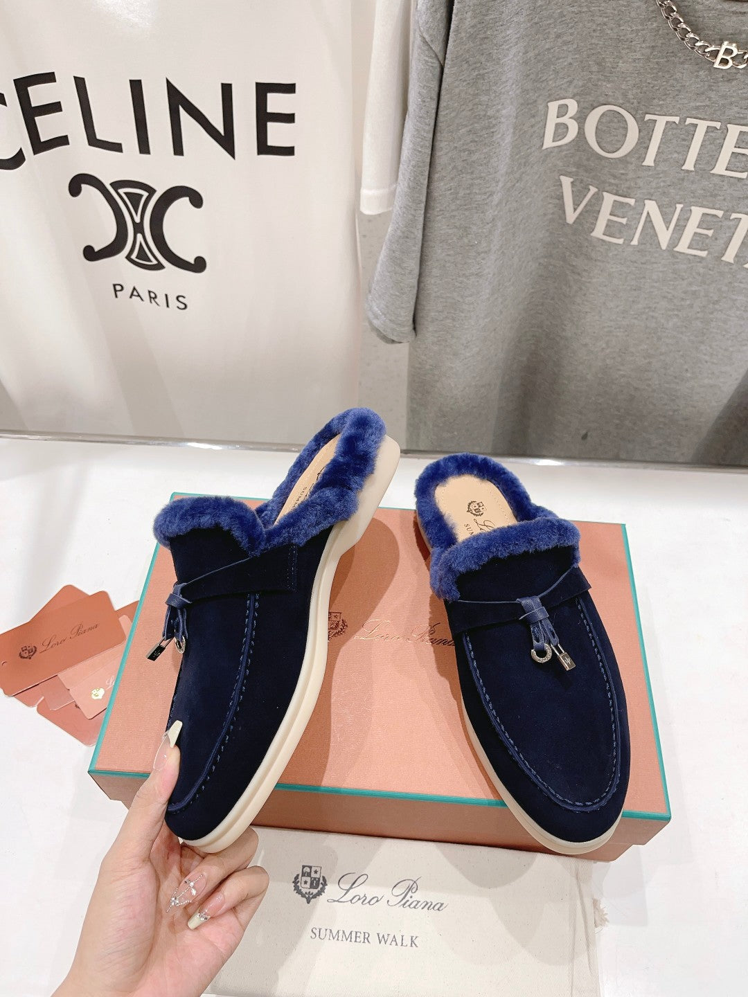 LP CHARMS WALK BABOUCHE LOAFERS INDIGO FLEECE - 35