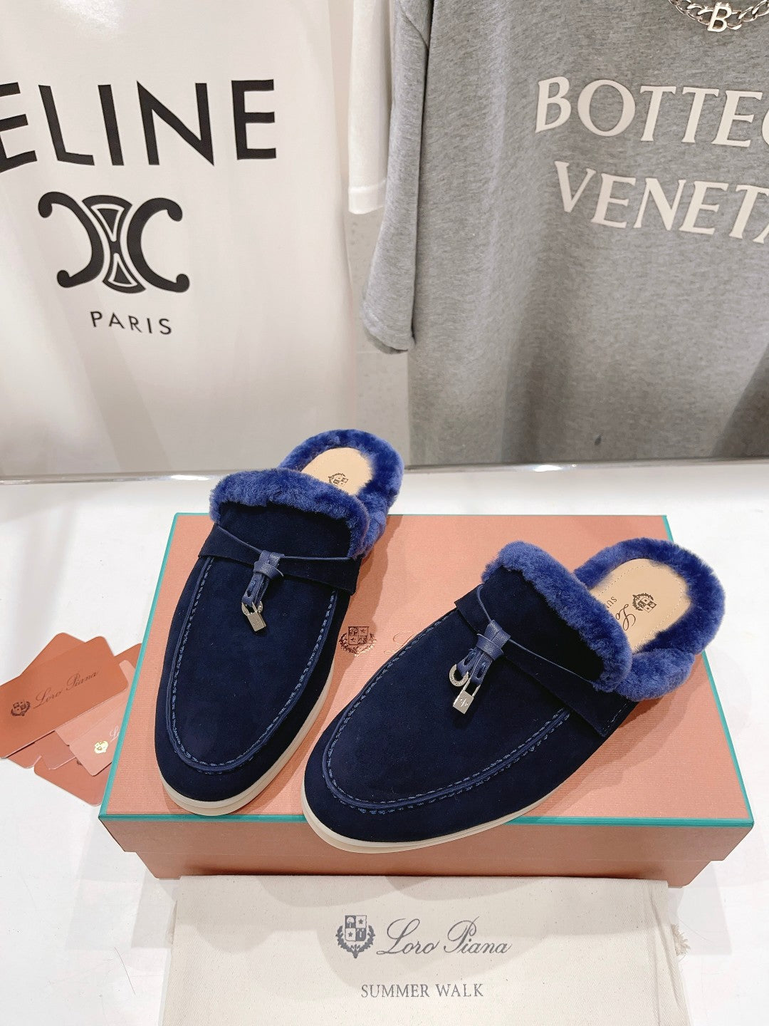 LP CHARMS WALK BABOUCHE LOAFERS INDIGO FLEECE - 35