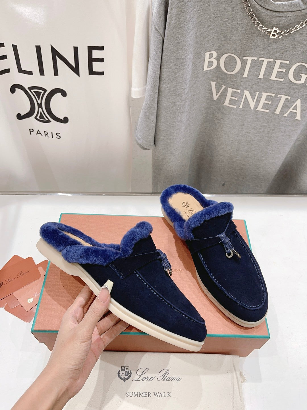 LP CHARMS WALK BABOUCHE LOAFERS INDIGO FLEECE - 35