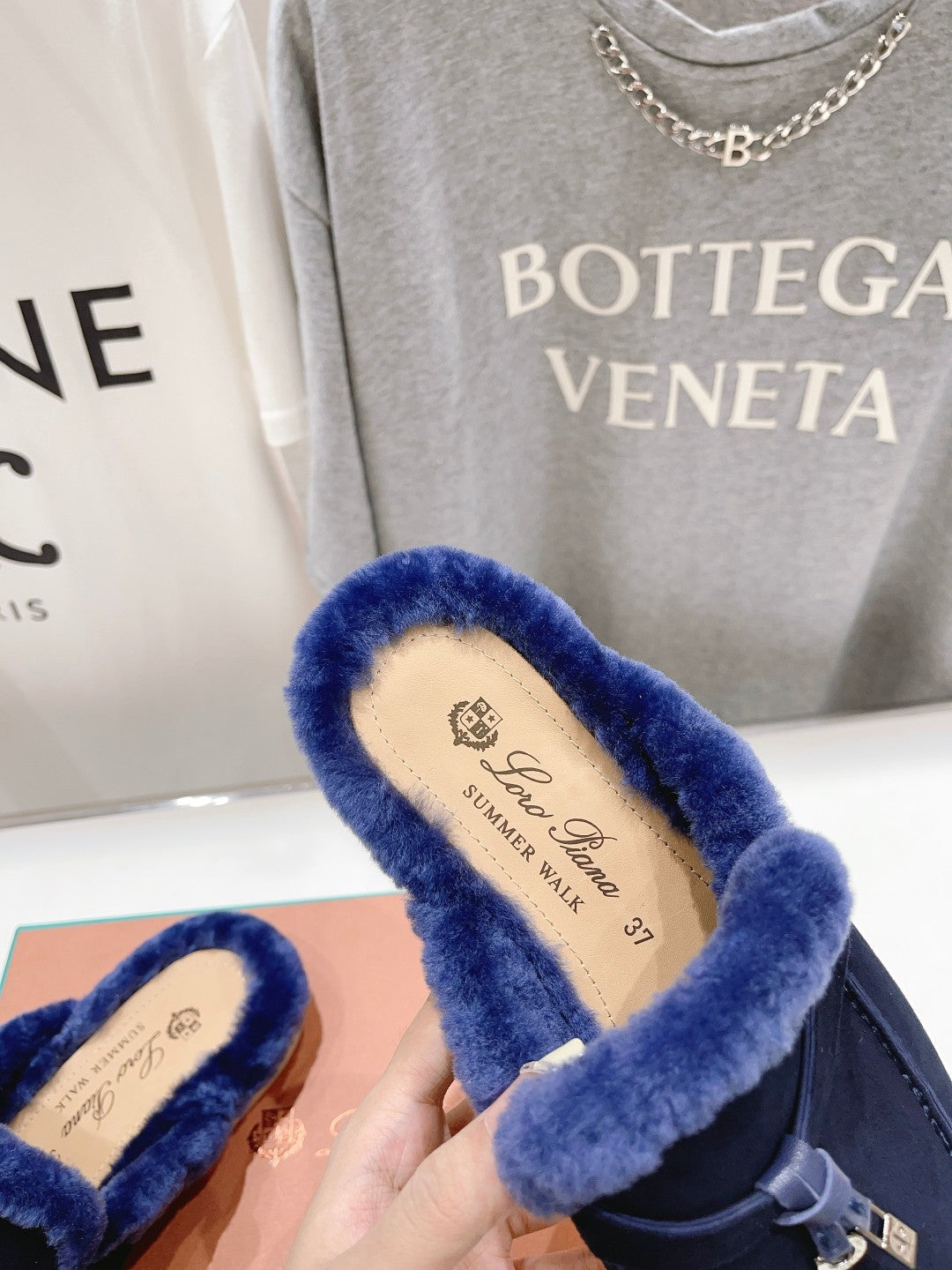 LP CHARMS WALK BABOUCHE LOAFERS INDIGO FLEECE - 35