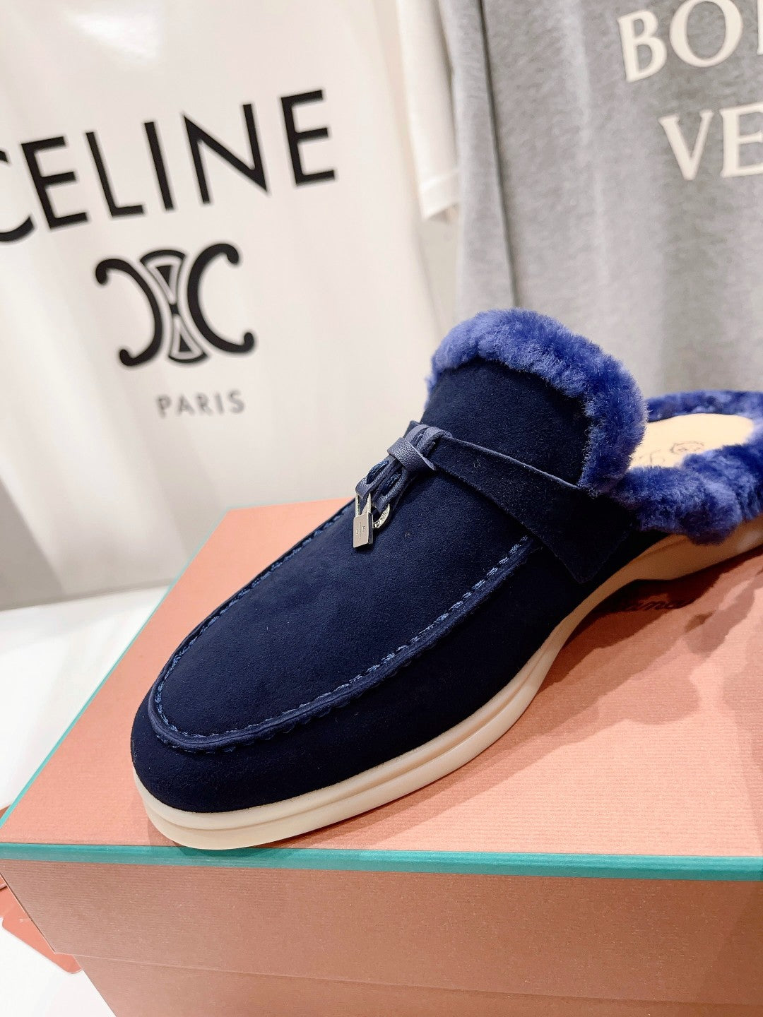 LP CHARMS WALK BABOUCHE LOAFERS INDIGO FLEECE - 35