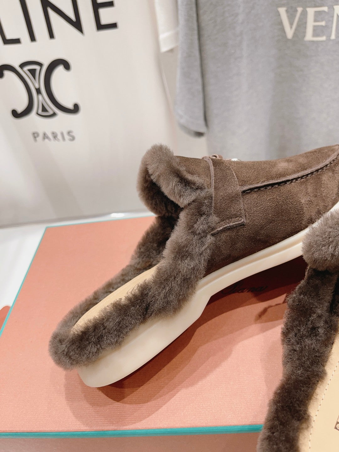 LP CHARMS WALK BABOUCHE LOAFERS BROWN FLEECE - 35
