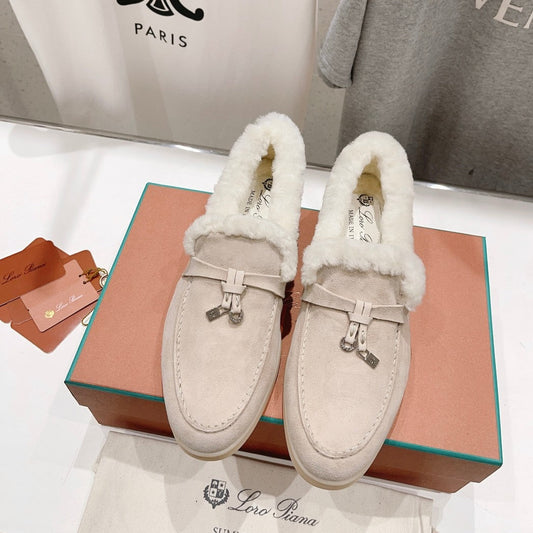 LP SUMMER CHARMS WALK LOAFERS CREAMY WHITE FLEECE - 35