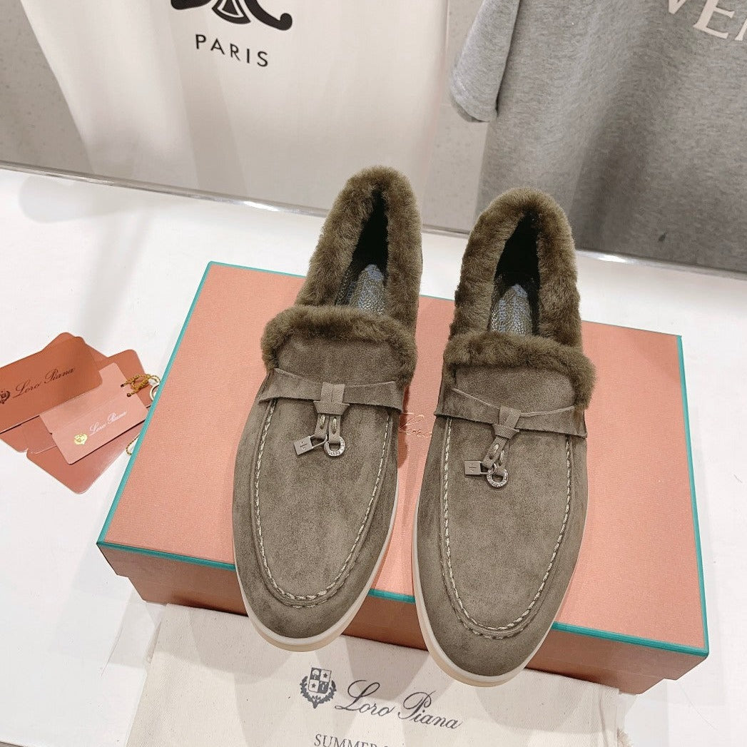 LP SUMMER CHARMS WALK LOAFERS ASH BROWN FLEECE - 35