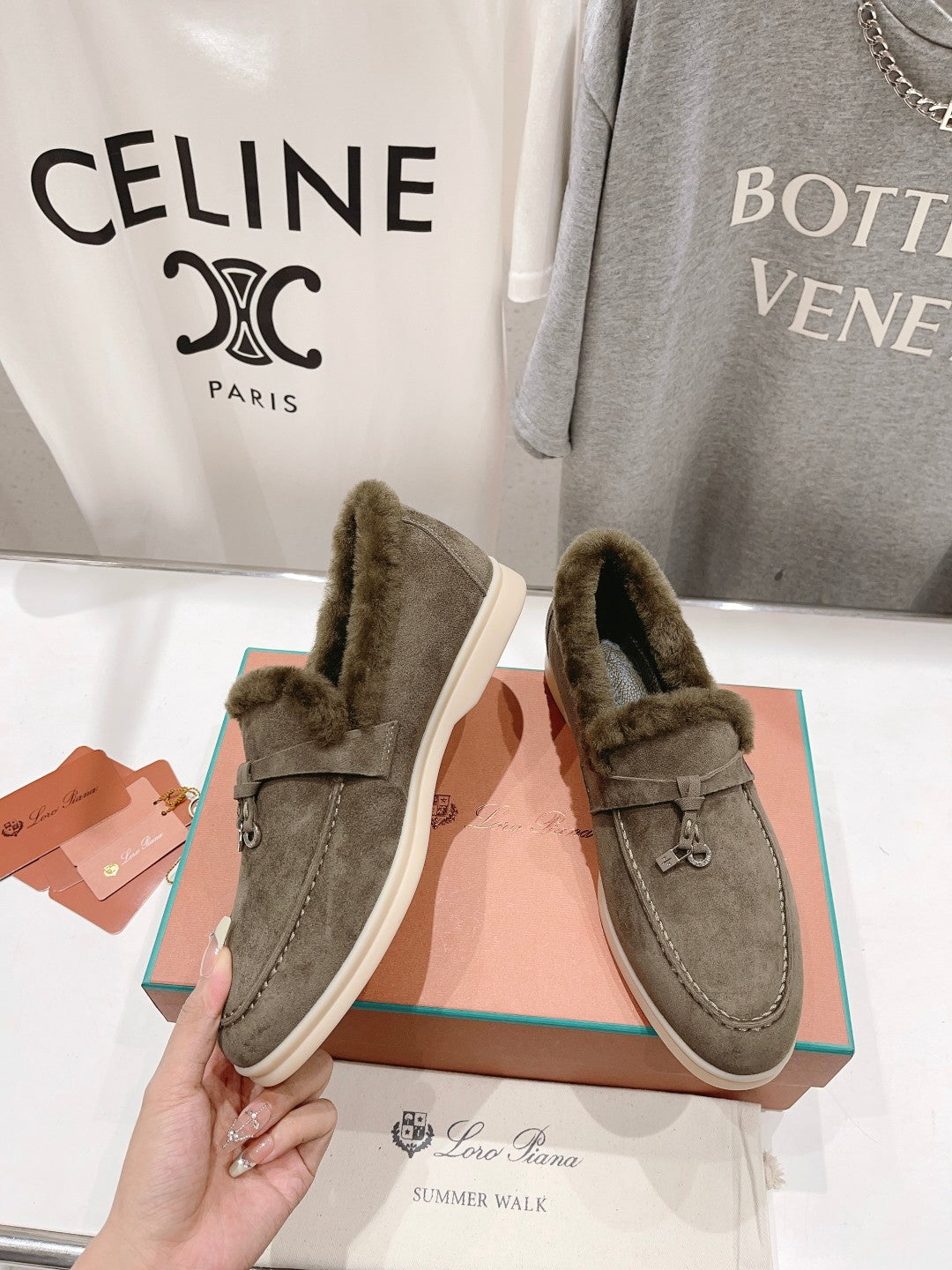 LP SUMMER CHARMS WALK LOAFERS ASH BROWN FLEECE - 35