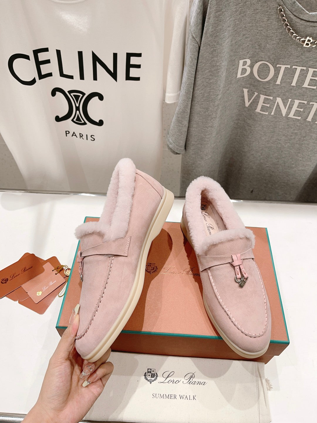 LP SUMMER CHARMS WALK LOAFERS LIGHT PINK FLEECE - 35